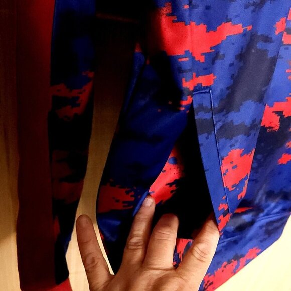 Gen 2 Kids University Of Kansas Red Blue Camouflage Jayhawk Hooded Sweatshirt XL - Picture 4 of 10